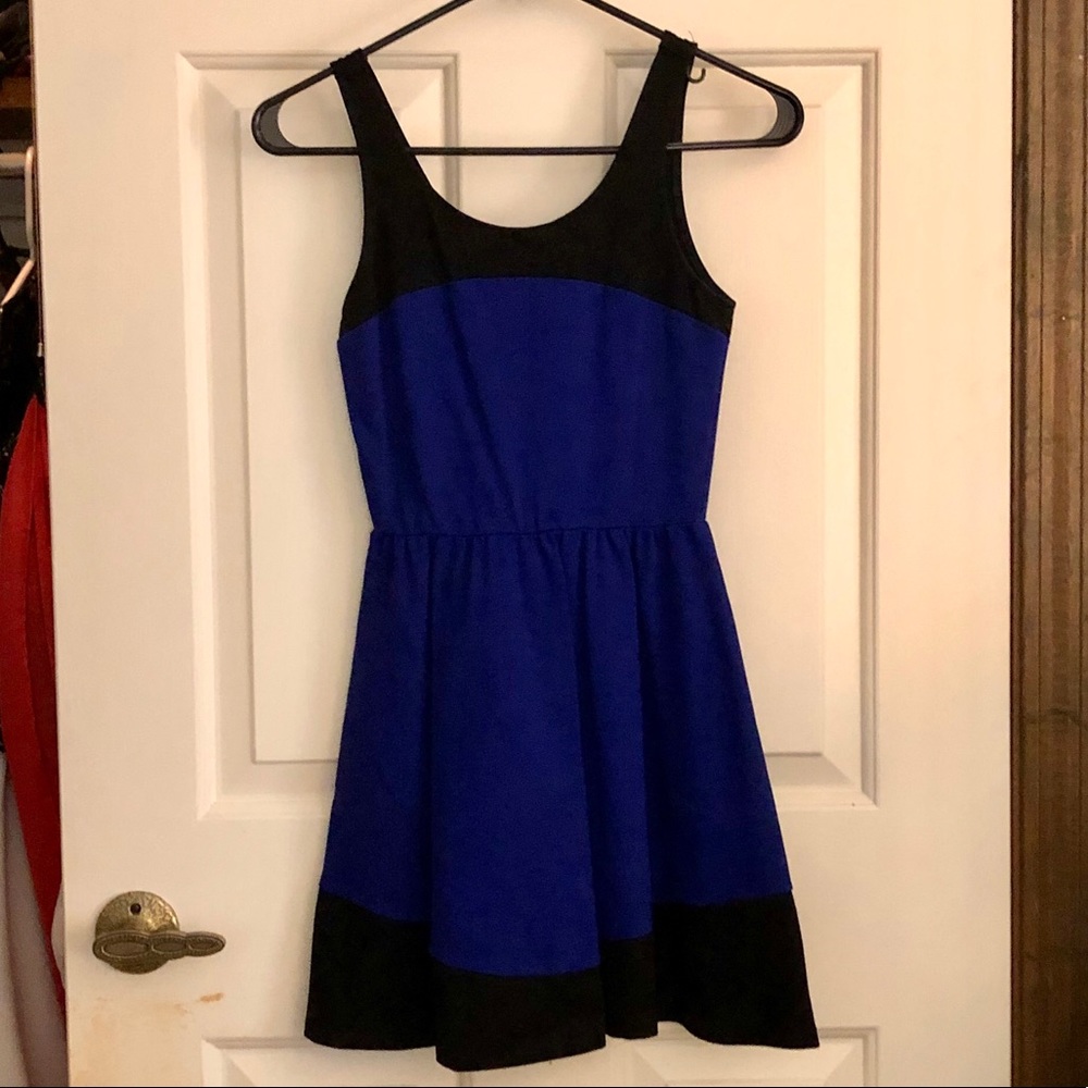Necessary Objects Royal Blue and Black Dress in XS